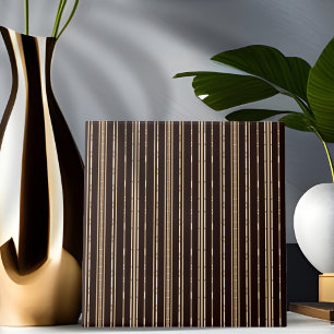 Black and Brown Bamboo Look Striped Tile