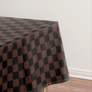 Black and Brown Checkered Tablecloth