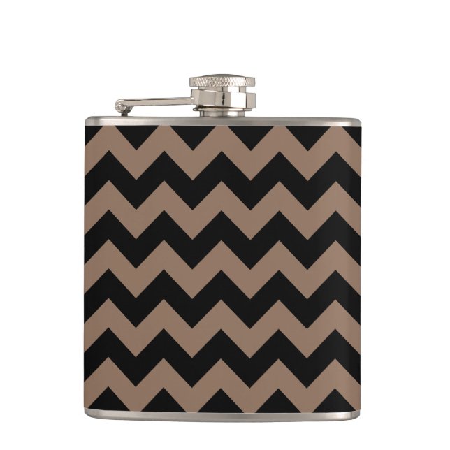 Black and Brown Chevron Flask (Front)