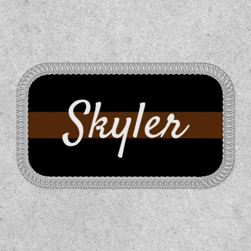 Black and brown custom name patches