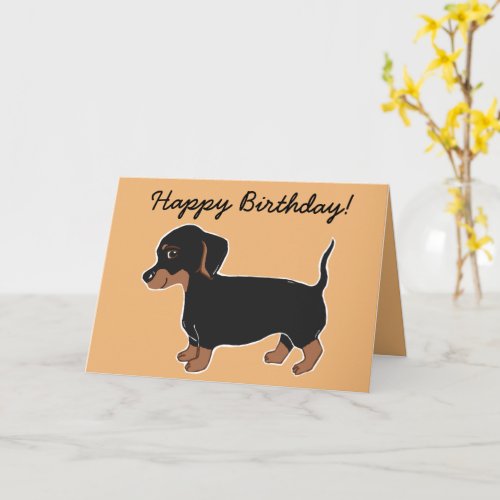 Black and Brown Dachshund Happy Birthday Card
