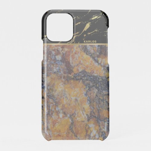 Black and brown faux marble iPhone 11 pro case