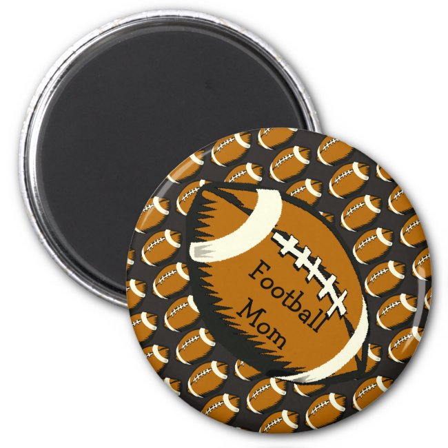 Black and Brown Football Mom Sports Magnet