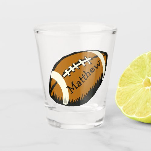 Black and Brown Football Sports Shot Glass