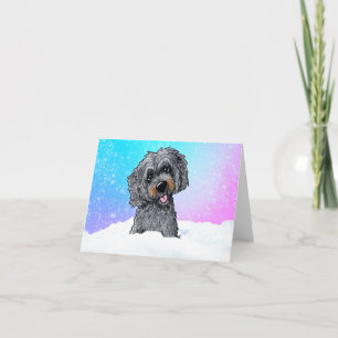 Black and Brown Goldendoodle  Card