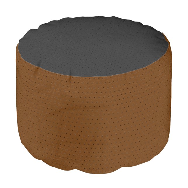 Black and brown leather texture image pouf (Angled Front)
