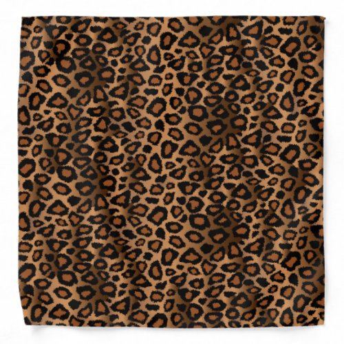 Black and Brown Leopard Animal Print Bandana