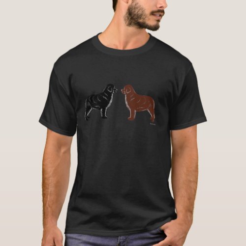 Black and Brown Newfoundland Dogs T_Shirt