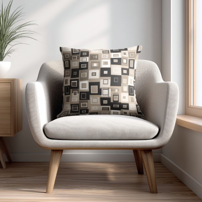 Black and Brown Pattern Throw Pillow (Creator Uploaded)