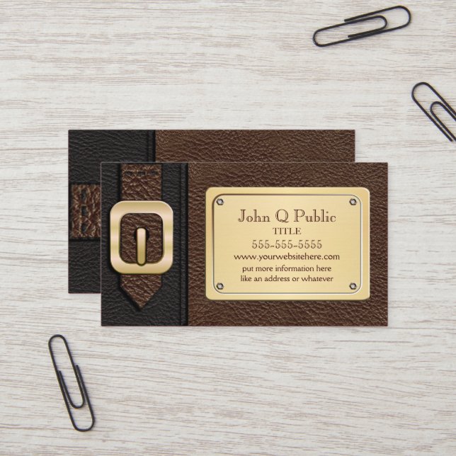 Black and Brown Saddlebag Business Card (Front/Back In Situ)