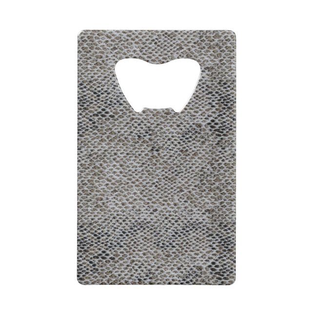 Black and Brown Snake Skin Credit Card Bottle Opener (Front)