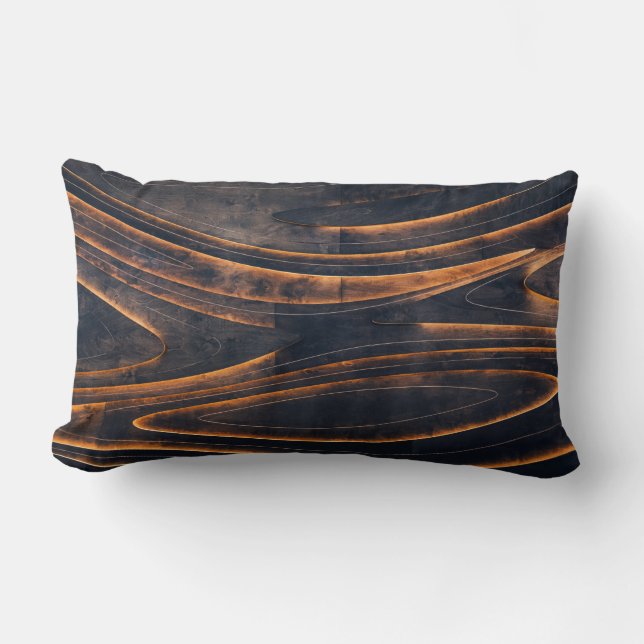 Black and brown spiral stairs lumbar pillow (Front)