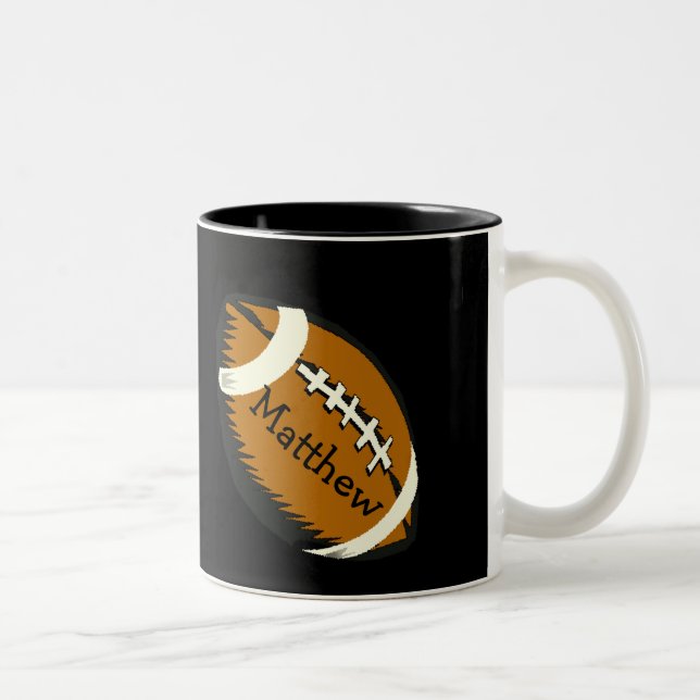 Black and Brown Sports Football Mug (Right)