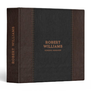 Black and brown stitched faux leather Image 3 Ring Binder