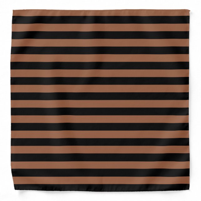 Black and Brown Stripes Bandana (Front)