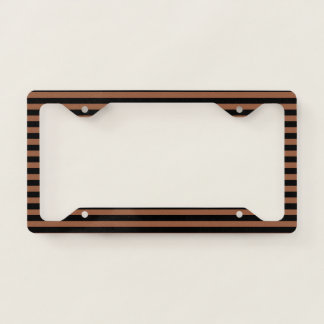 Black and Brown Stripes License Plate Frame