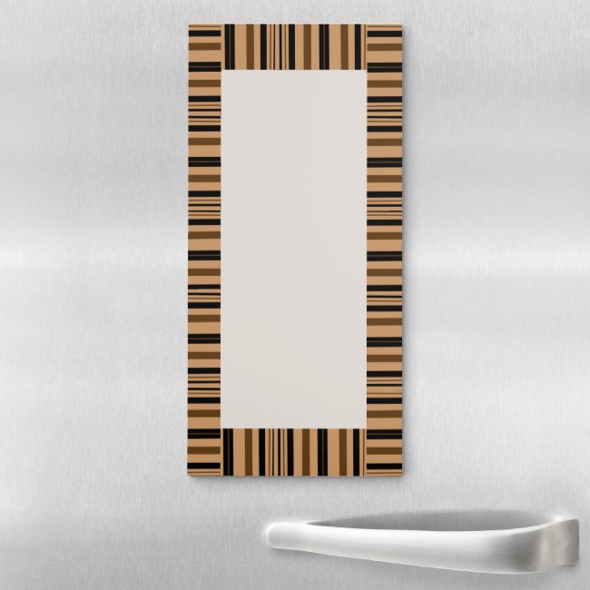 Black and Brown Stripes Magnetic Fridge Notepad