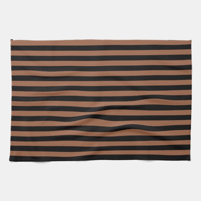 Black and Brown Stripes Towel (Horizontal)