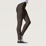 Black and Brown Thin Horizontal Stripes Pattern Leggings