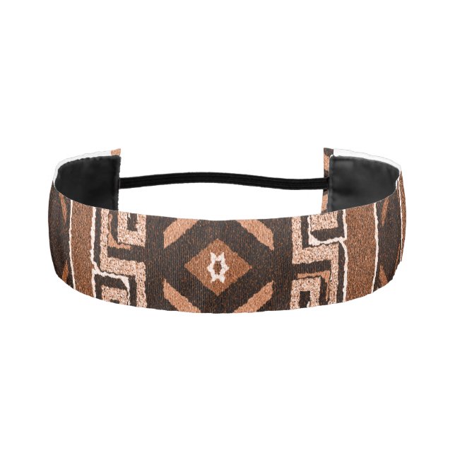 Black And Brown Tribal Aztec Pattern  Headband (Front)