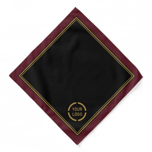 Black and burgundy custom Logo branded promotional Bandana