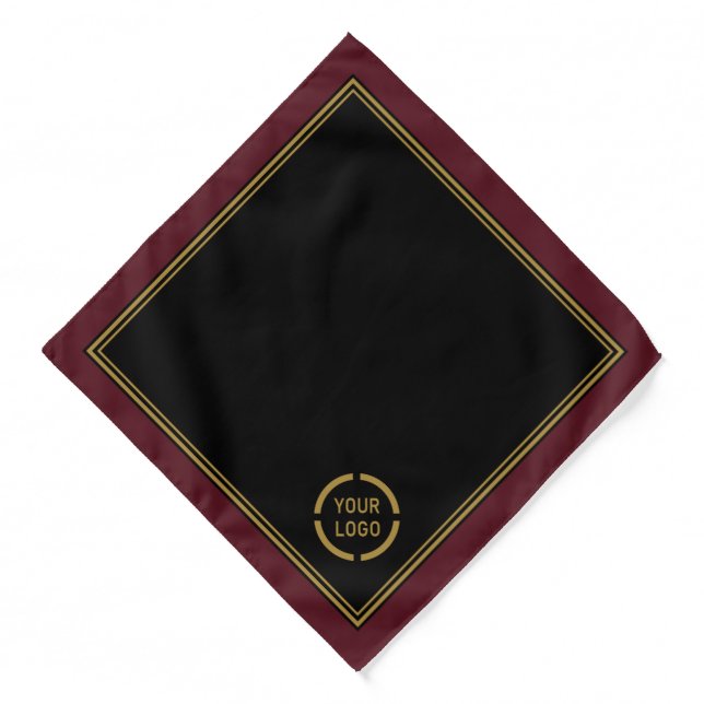Black and burgundy custom Logo branded promotional Bandana (Front)