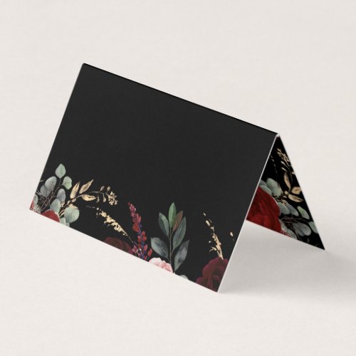 Black and Burgundy Red Floral Elegant