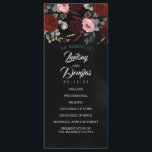 Black and Burgundy Red Floral Wedding Programs<br><div class="desc">Black and burgundy red boho fall wedding programs</div>