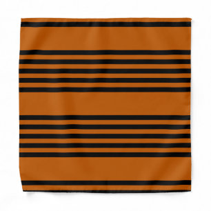 Black and burnt orange five stripe pattern bandana