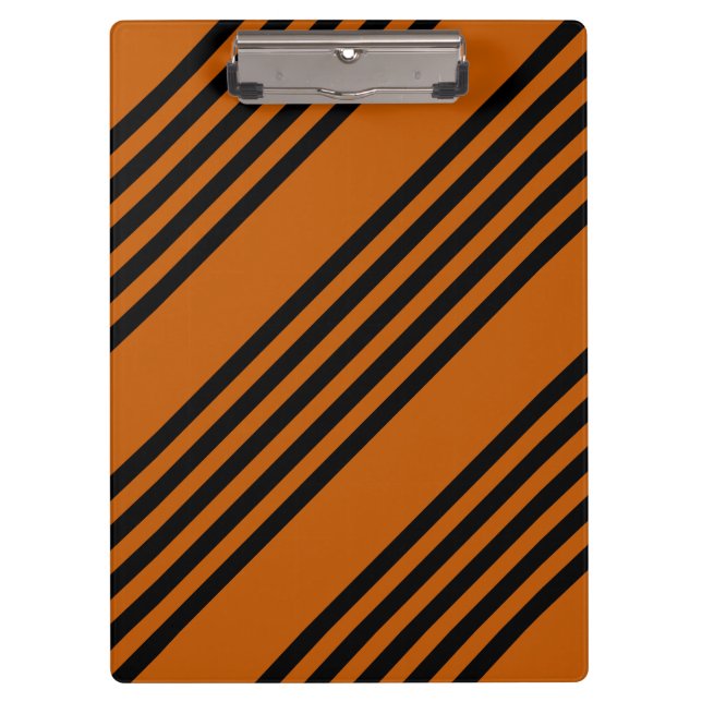 Black and burnt orange five stripe pattern clipboard (Front)