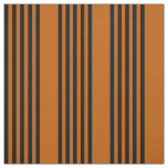 Black and burnt orange five stripe pattern fabric