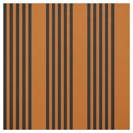 Black and burnt orange five stripe pattern fabric