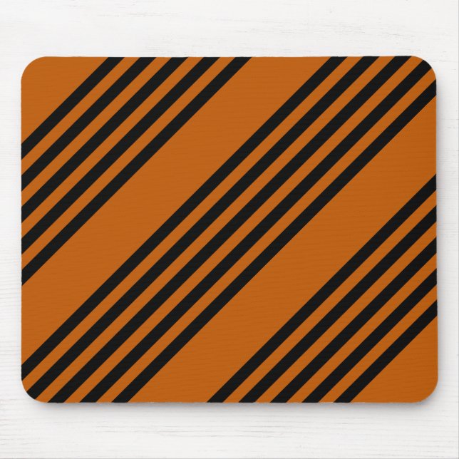 Black and burnt orange five stripe pattern mouse pad (Front)