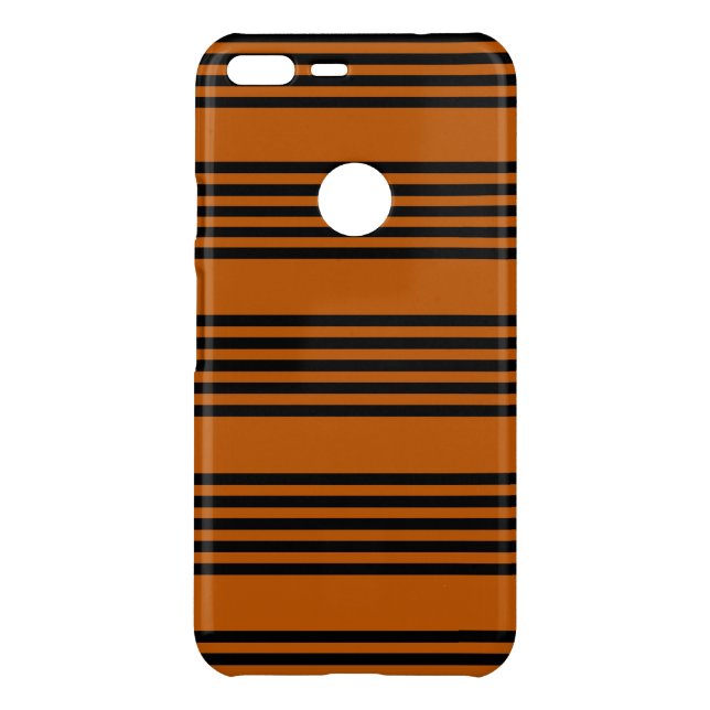 Black and burnt orange five stripe pattern uncommon google pixel XL case (Back)