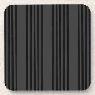 Black and charcoal five stripe pattern beverage coaster