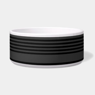 Black and charcoal five stripe pattern bowl