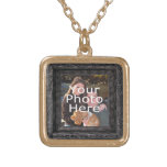 Black and Charcoal Frame Custom Photo Necklace