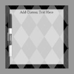 Black and Charcoal Gray Argyle Dry-Erase Board