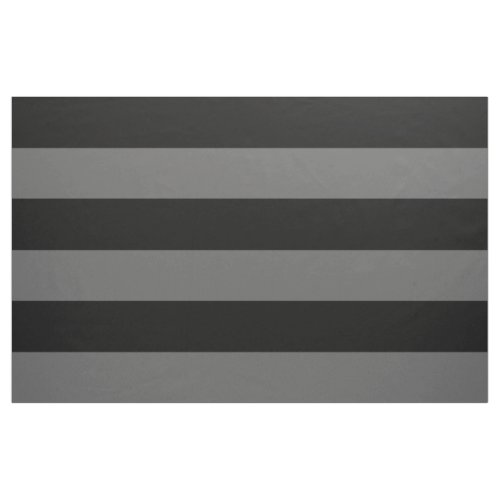 Black and Charcoal Gray Wide Stripes Large Scale Fabric