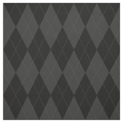 Black and Charcoal Grey Diamond Argyle Pattern Fabric