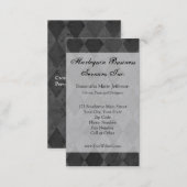 Black and Charcoal Harlequin with Script Business Card (Front/Back)