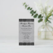 Black and Charcoal Harlequin with Script Business Card (Standing Front)