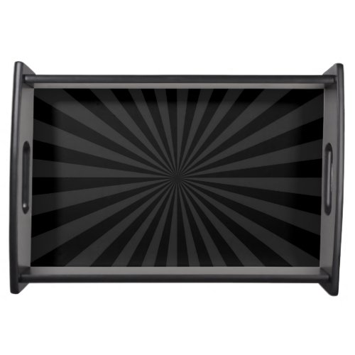Black and Charcoal Sun Burst Customize This Serving Tray