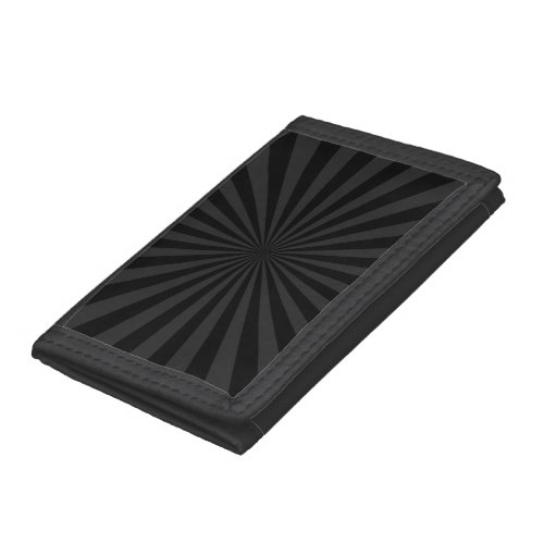Black and Charcoal Sun Burst Customize This Trifold Wallet