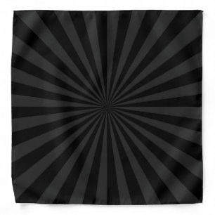 Black and Charcoal Sun Burst Decor Bandana