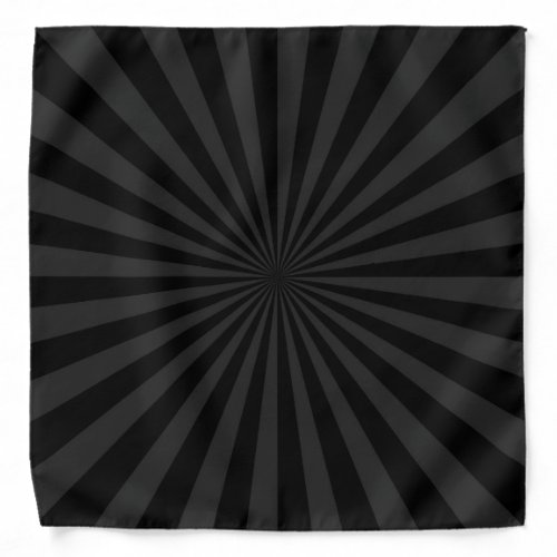 Black and Charcoal Sun Burst Decor Bandana