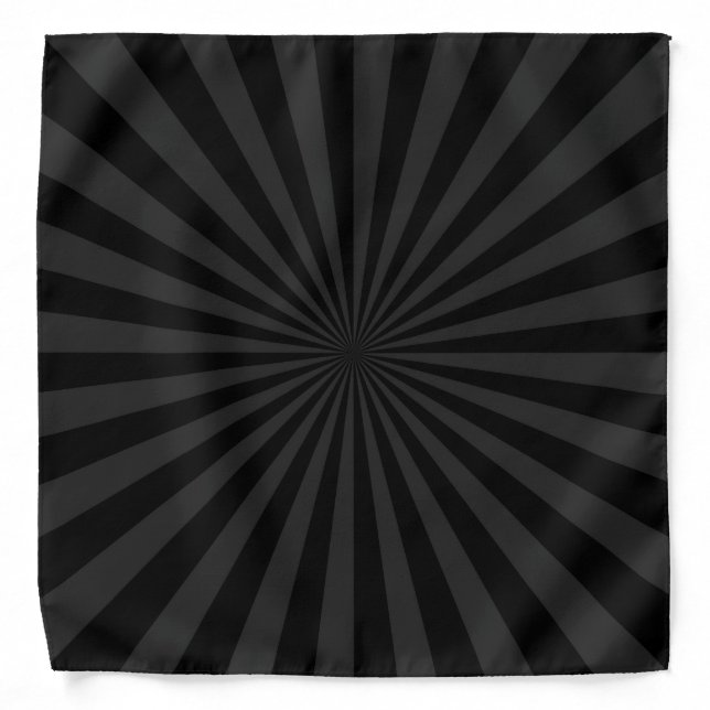 Black and Charcoal Sun Burst Decor Bandana (Front)