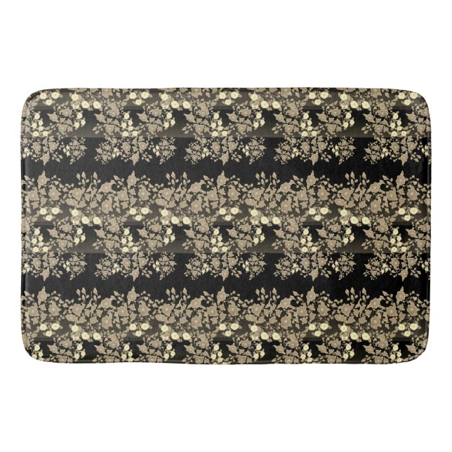 Black And Chocolate Cream Bathroom Mat (Front)