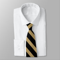 Black and Classic Gold University Stripe Tie