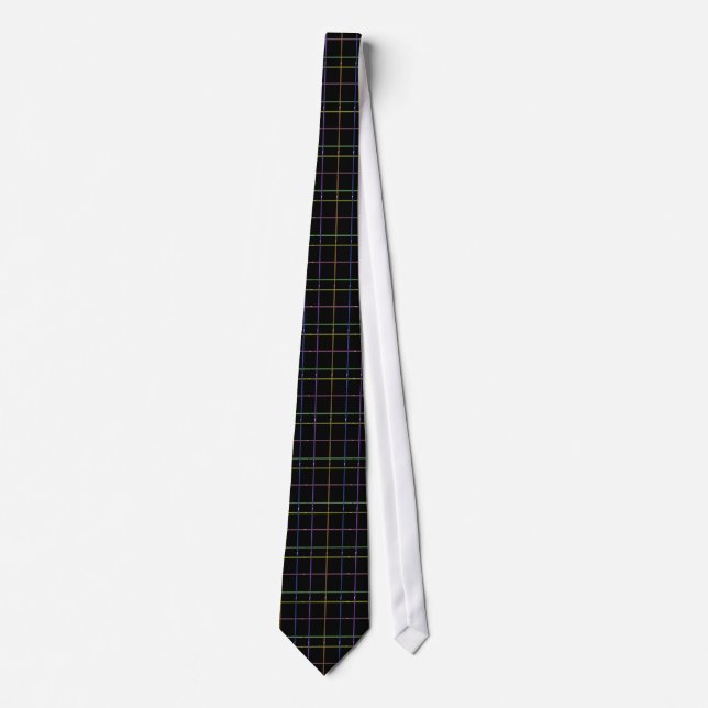 Black and Color Cris Cross Striped Tie (Front)